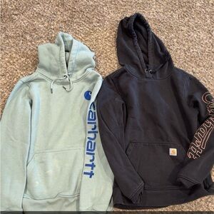 Carhartt Green and Black Sweatshirts small mark on green pocket